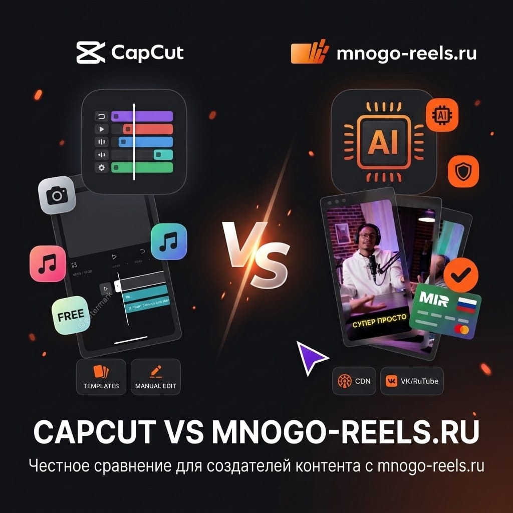 CapCut vs MnogoReels: честное сравнение для создателей контента